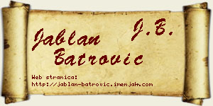 Jablan Batrović vizit kartica